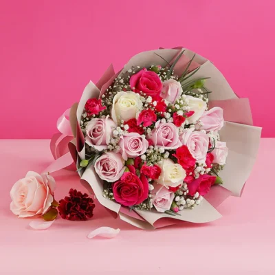 Just for You Pink and Red Rose Bouquet