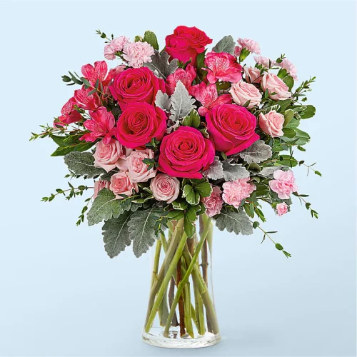 Passionate Pink Rose & Carnation Bouquet
