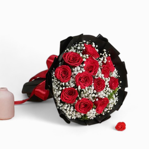Romantic Radiance Red Rose Bouquet