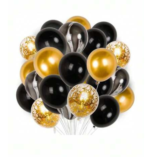 Confettie Gold Black Balloon Collection