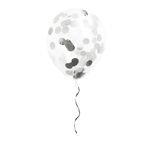 Silver Confetti Balloon