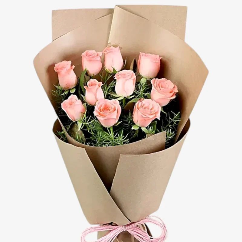 Fresh Nena Pink Roses Flower Bouquet - Image 2