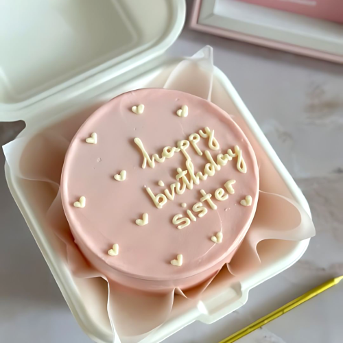 Happy Birthday Sister Mini Bento Cake - Pink