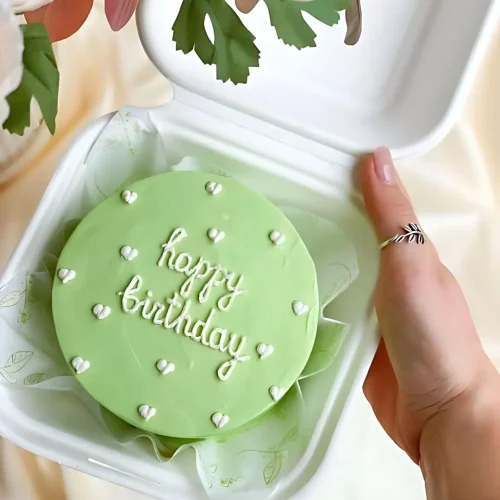 Love Happy Birthday Mini Bento Cake - Green