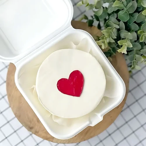 Big Red Heart Mini Bento Cake - White