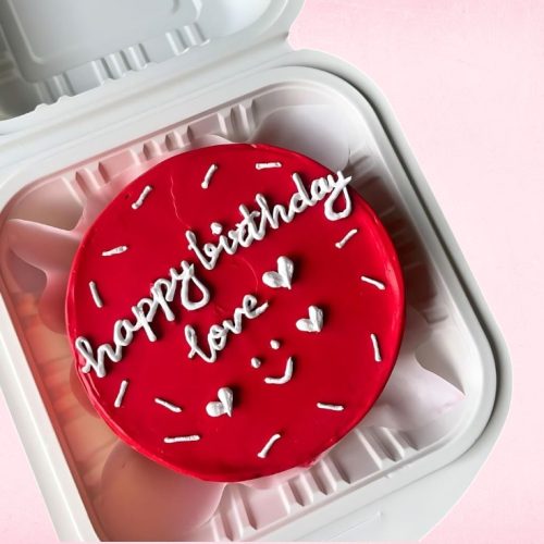 Happy Birthday Celebration Mini Cake - Red