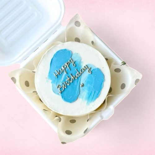 Birthday Celebration Mini Cake - White Blue