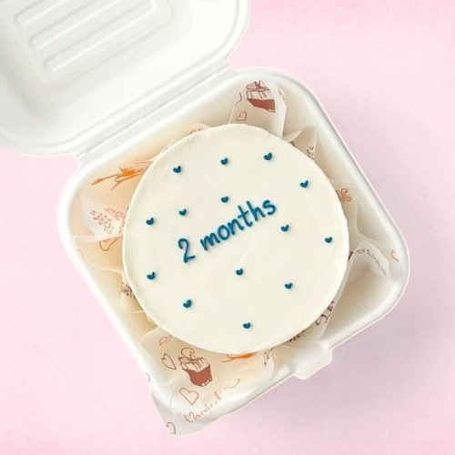 Months Celebration Mini Cake - White