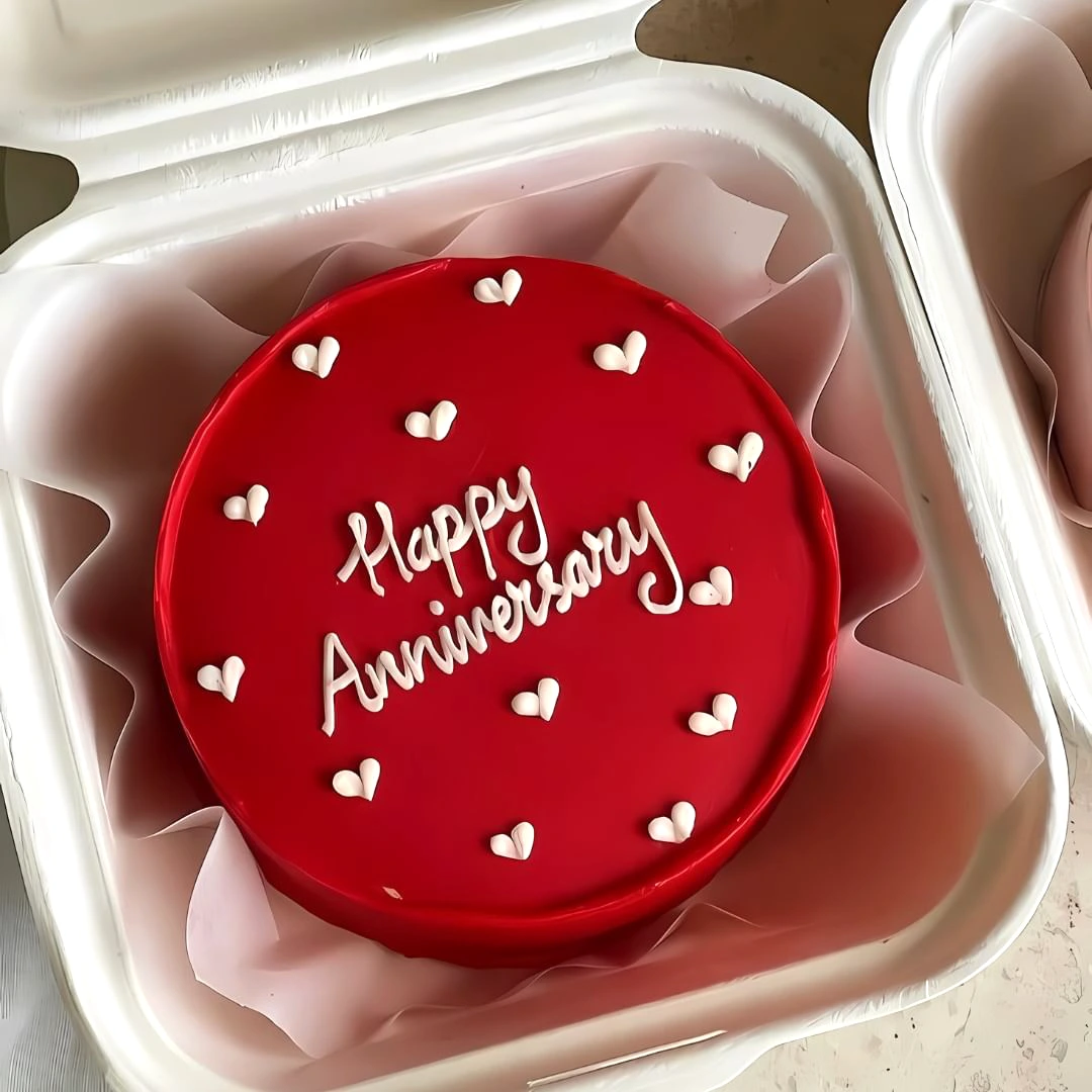 Happy Anniversary Love Mini Bento Cake - Red