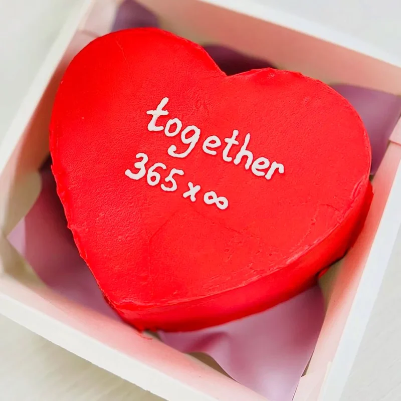 Together 365 Heart Shape Mini Bento Cake - Red - Image 2