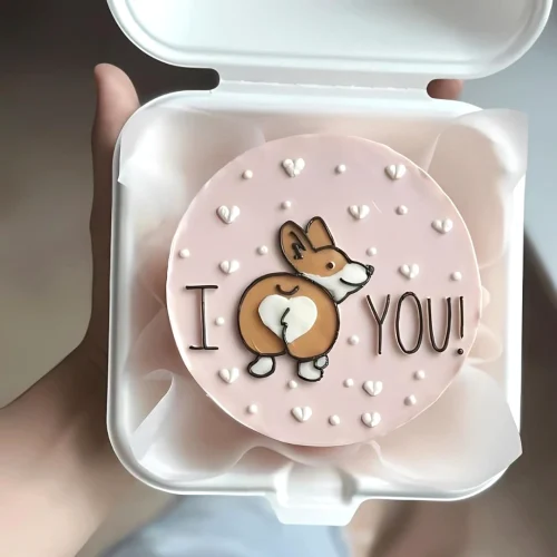 Cute I Love You Mini Bento Cake - Pink
