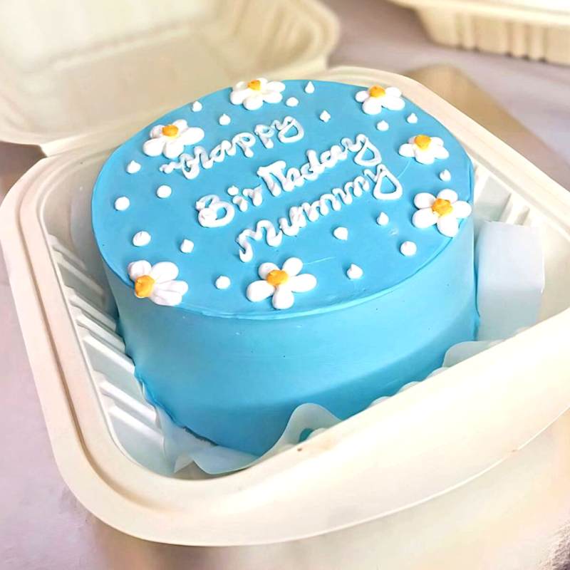 Happy Birthday Mom Mini Bento Cake - Blue