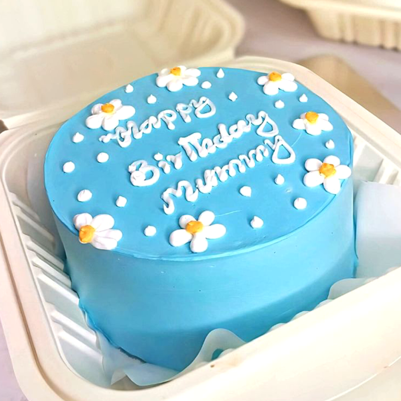 Happy Birthday Mom Mini Bento Cake - Blue - Image 2