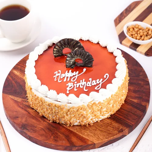 Golden Caramel Birthday Delight Cake
