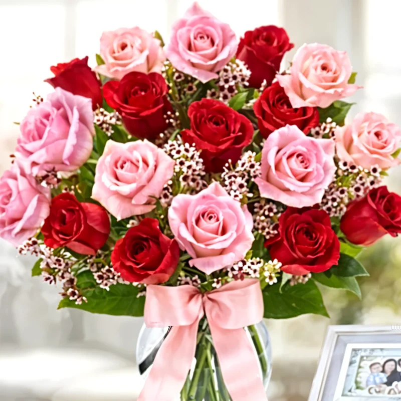 Love At The 1st Sight 18 Roses Vase Arrangement - Image 2