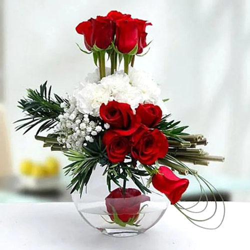Red Roses Absolute Floral Vase Arrangement