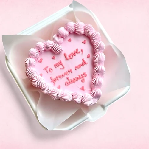 Love Heart Shape Mini Cake - Pink