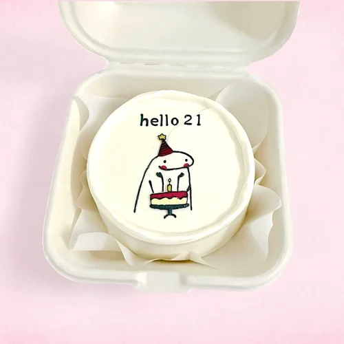 Hello 21 Mini Cake - White