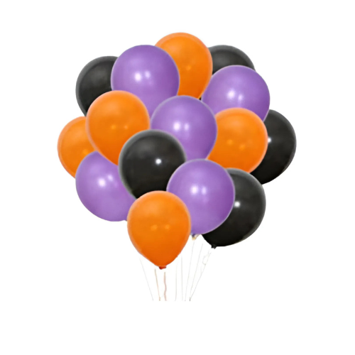 Black Orange Purple 15 Pcs Balloons Collection