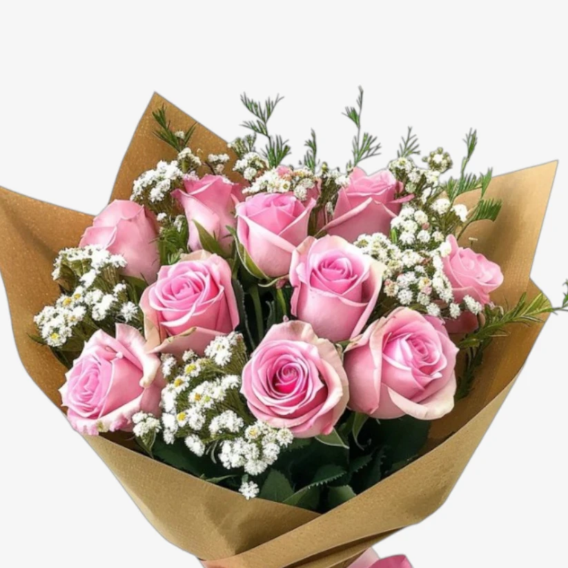 Fresh Pinky Roses Flower Bouquet