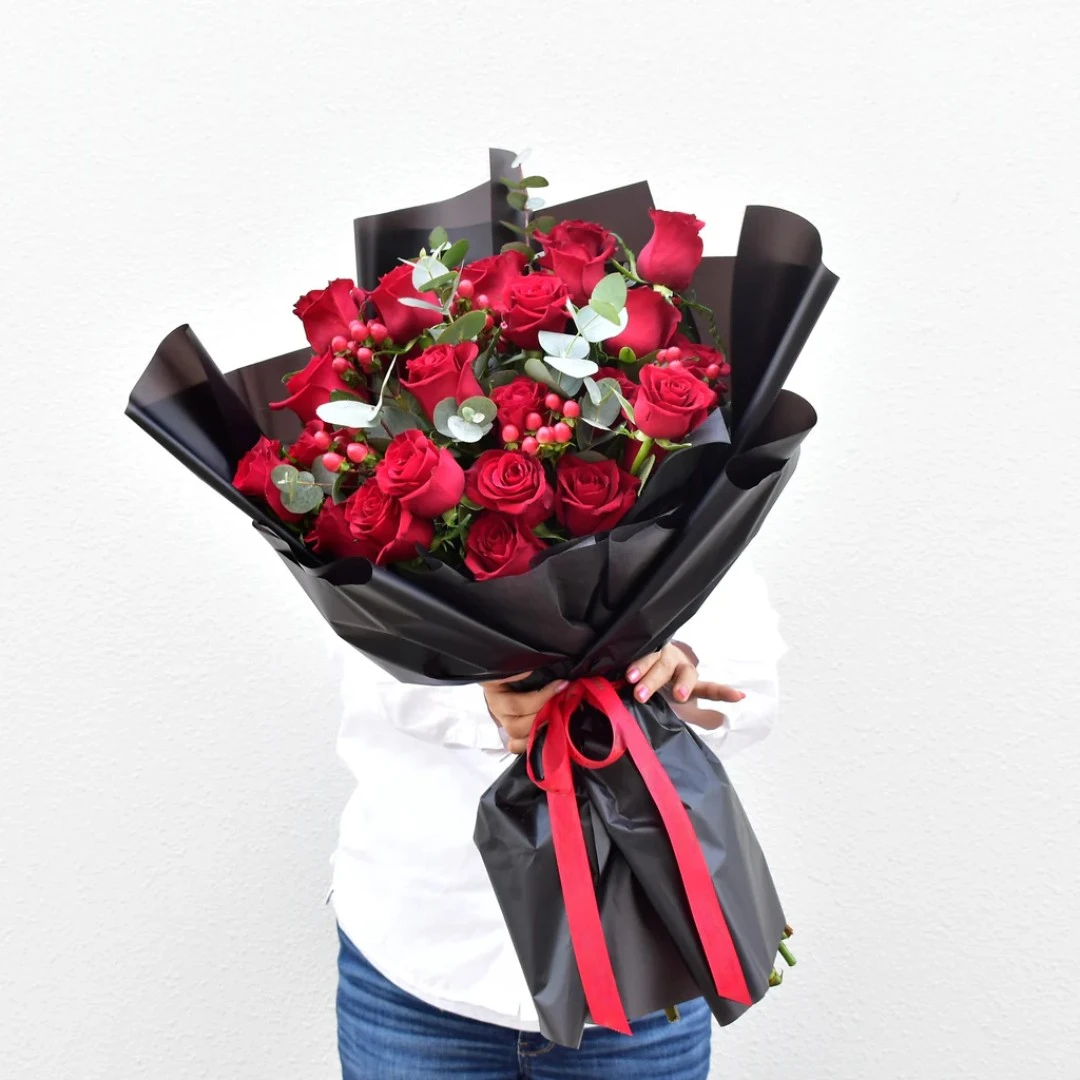 Red Rose with Mixed Filler Bouquet - Image 2