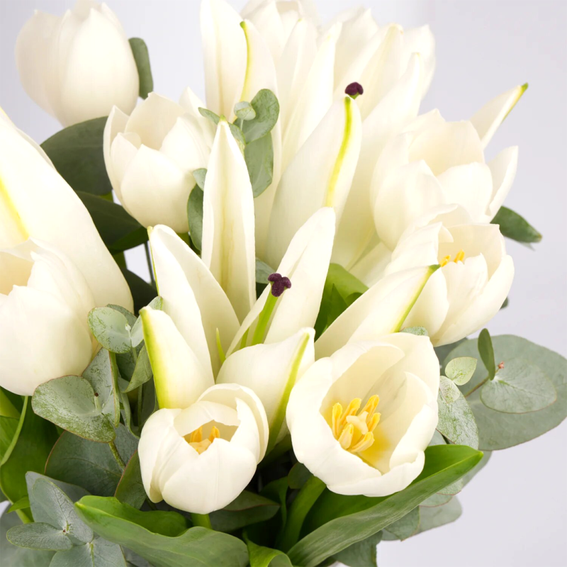 White Tulip n Lilies Vase - Image 4