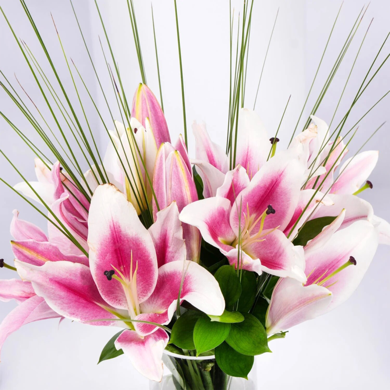 Pink Lily Nice Arrangement in a Vase - Image 3
