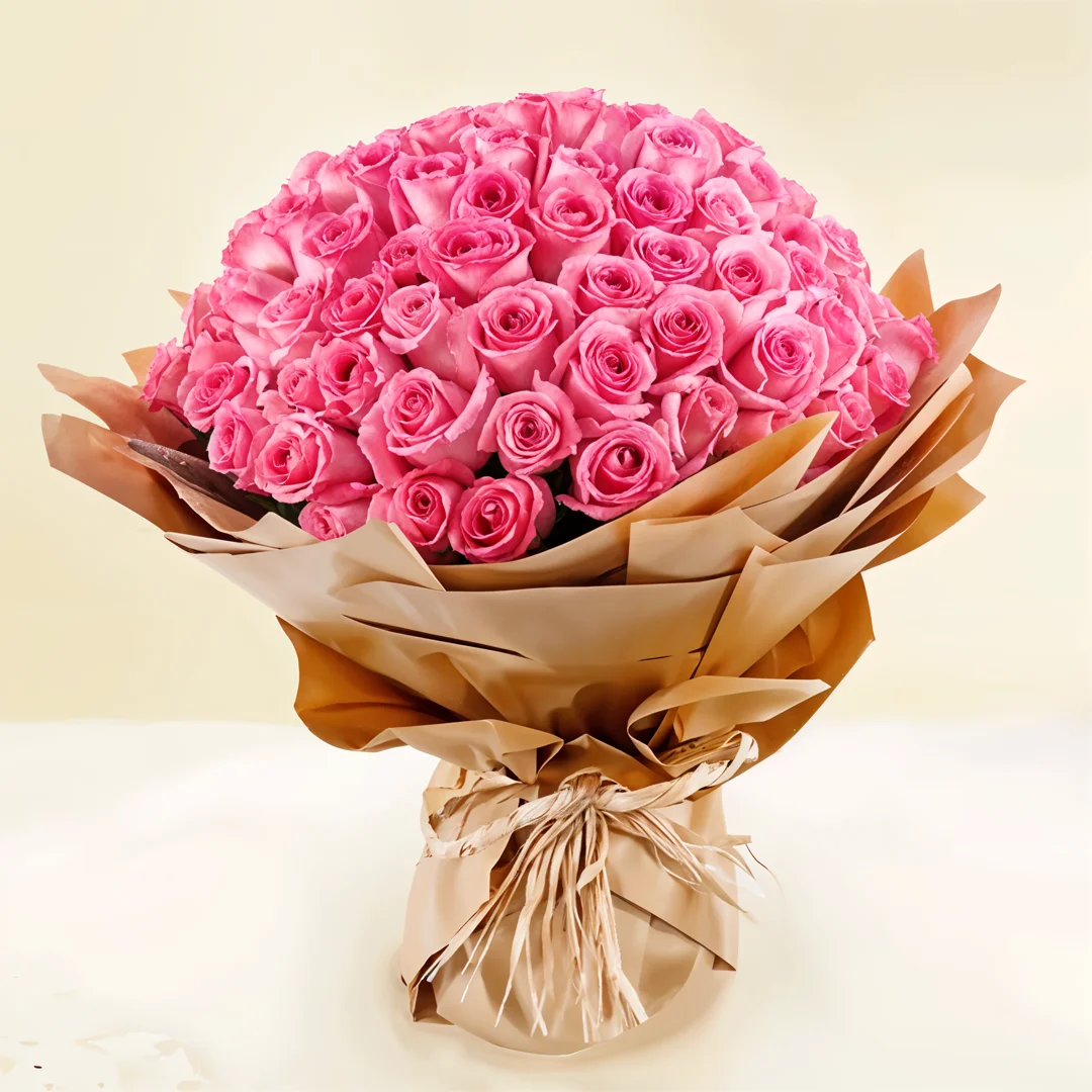 101 Pink Roses Bouquet with Beautiful Wrapping