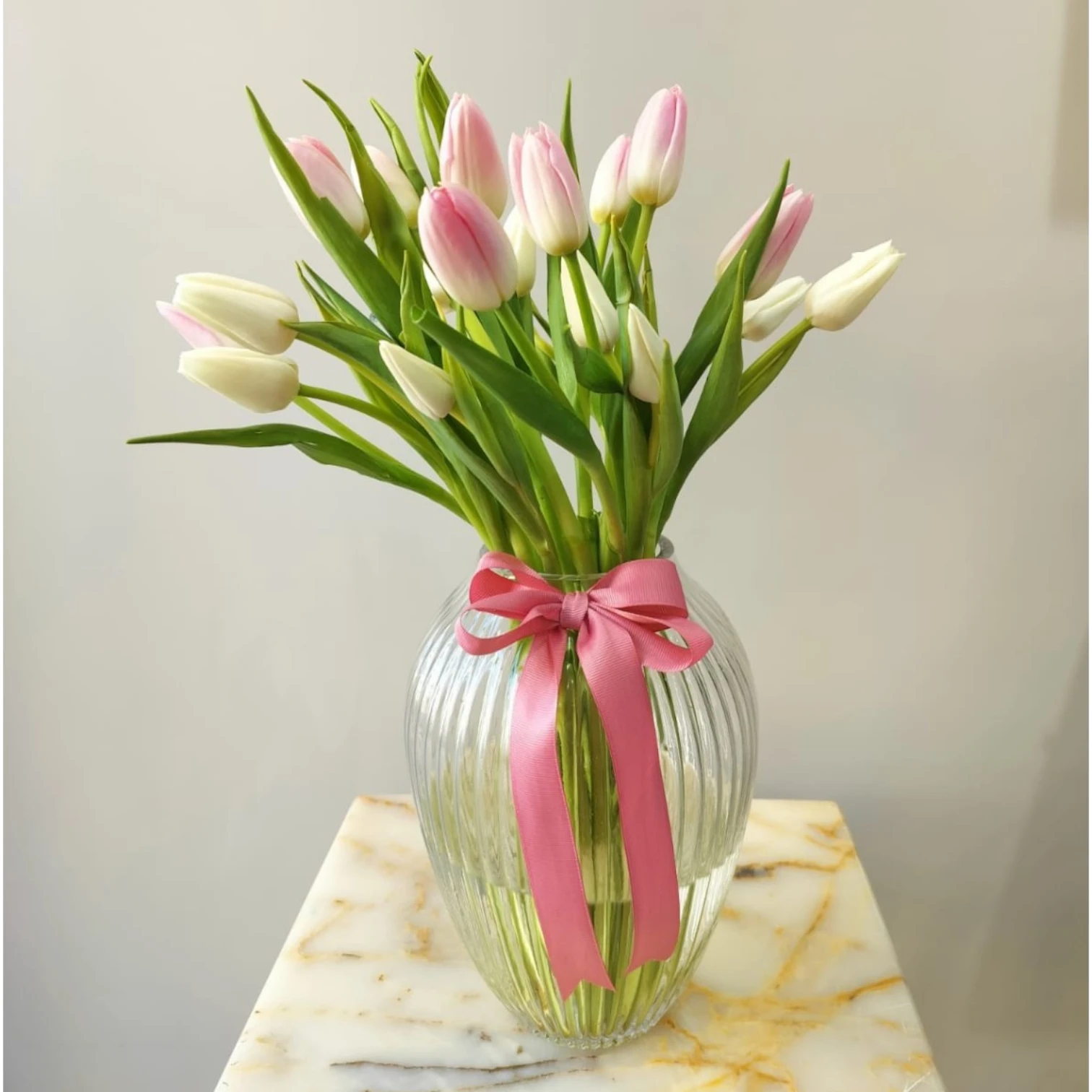 Blush Elegance Tulip Vase