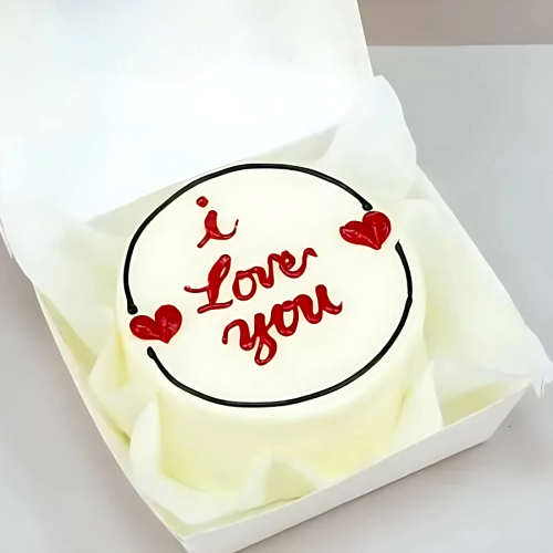 I Love You Mini Bento Cake - White