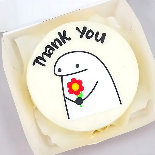Thank You Mini Bento Cake - White