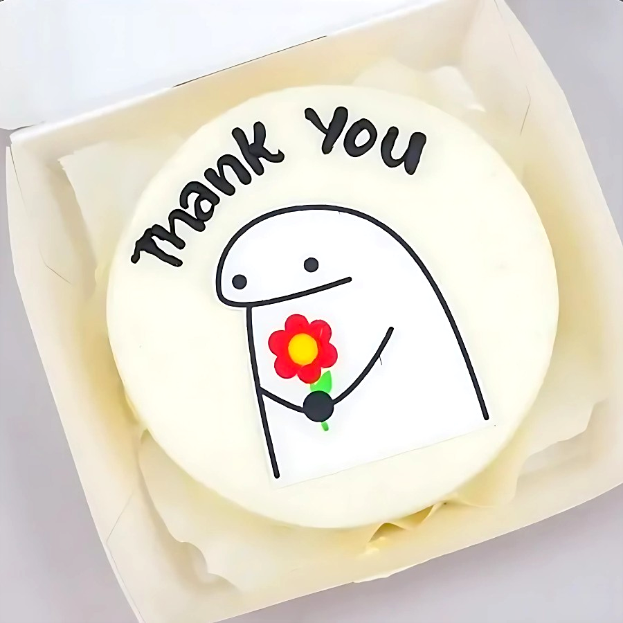 Thank You Mini Bento Cake - White