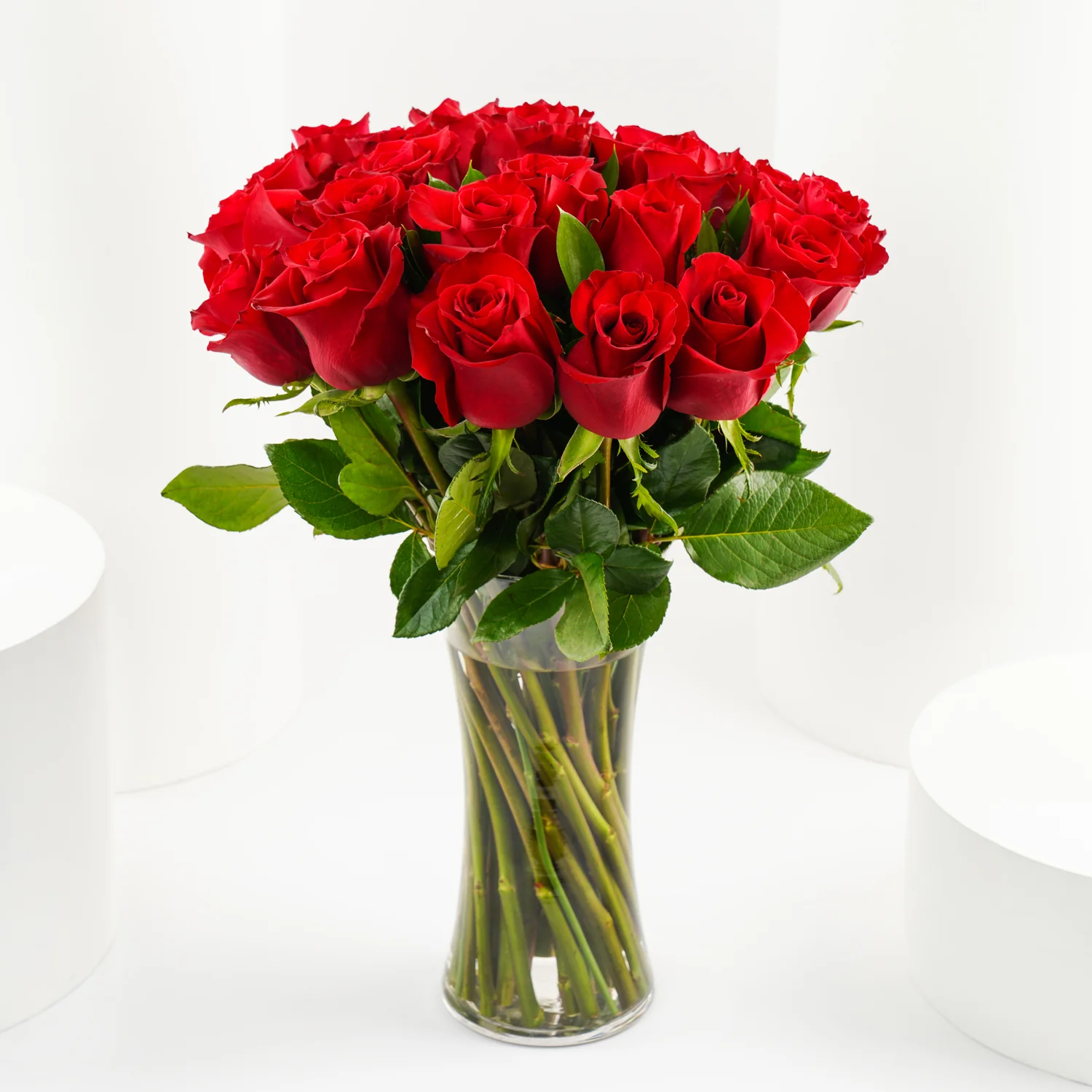 Romantic Red Rose Vase Arrangement