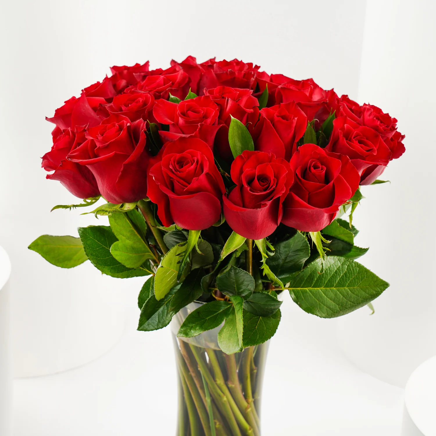 Romantic Red Rose Vase Arrangement - Image 2