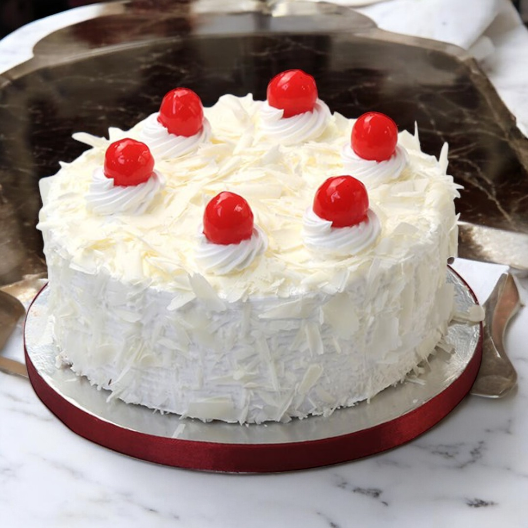 Elegant White Forest Cake – A Luxurious Delight 7inch