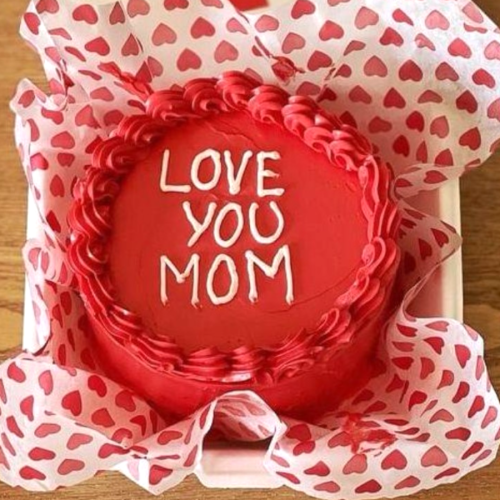 Love You Mom Mini Bento Cake - Red