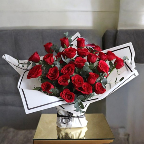 Blooming Wishes – 25 Red Roses Birthday Bouquet