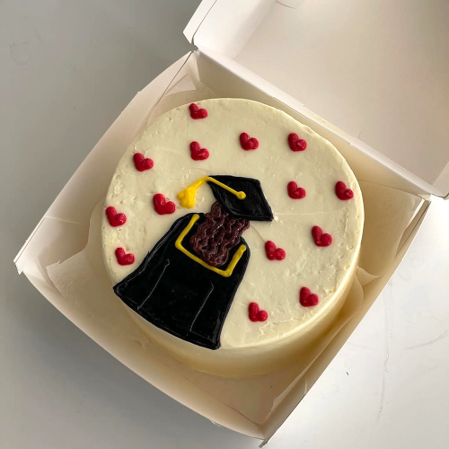 Graduation Mini Bento Cake - White