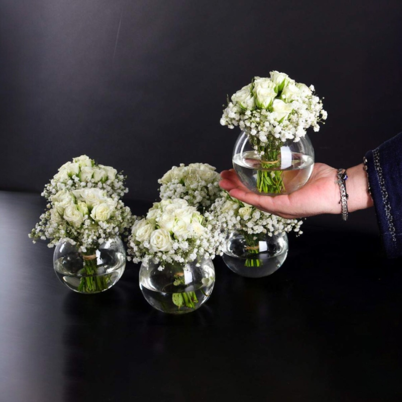 Mini Bliss – Baby White Rose & Baby's Breath Vase - Image 2