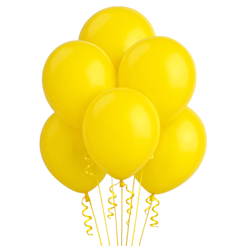 Yellow Helium Balloons - 6pcs