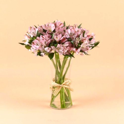 Whispers of Pink – Alstroemeria Vase