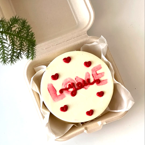 Love You Mini Bento Cake - White