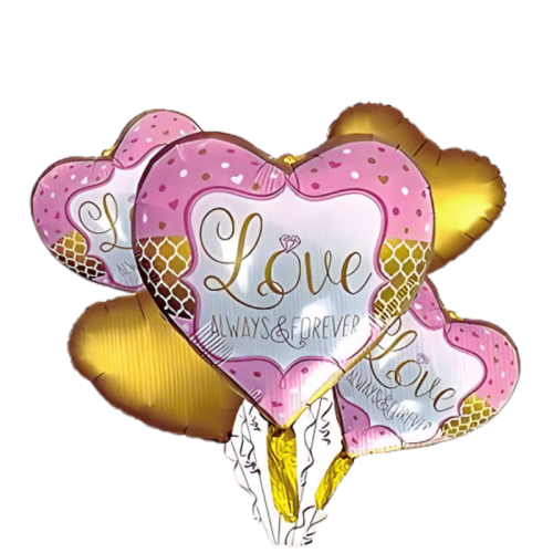 Love Always & Forever – Heart Foil Helium Balloon Set