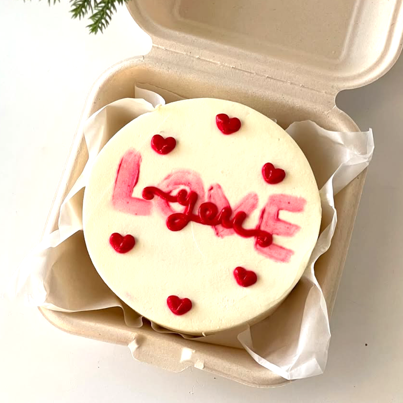 Love You Mini Bento Cake - White - Image 2