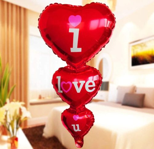 Love You Red Heart Foil Helium Balloon