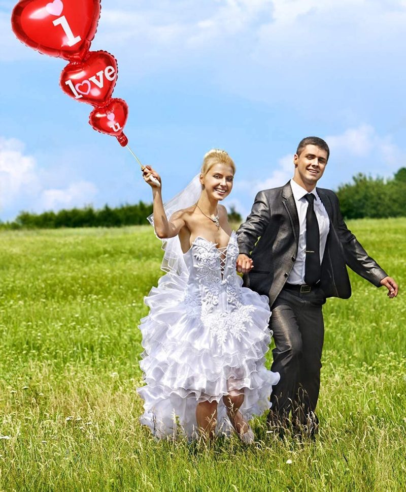 Love You Red Heart Foil Helium Balloon - Image 3