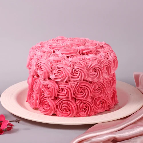 Rosy Swirls Pink Ombre Cake