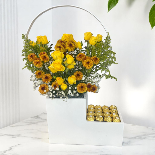 Fresh Bloom Get Well Soon Basket – الحمدلله على السلامة