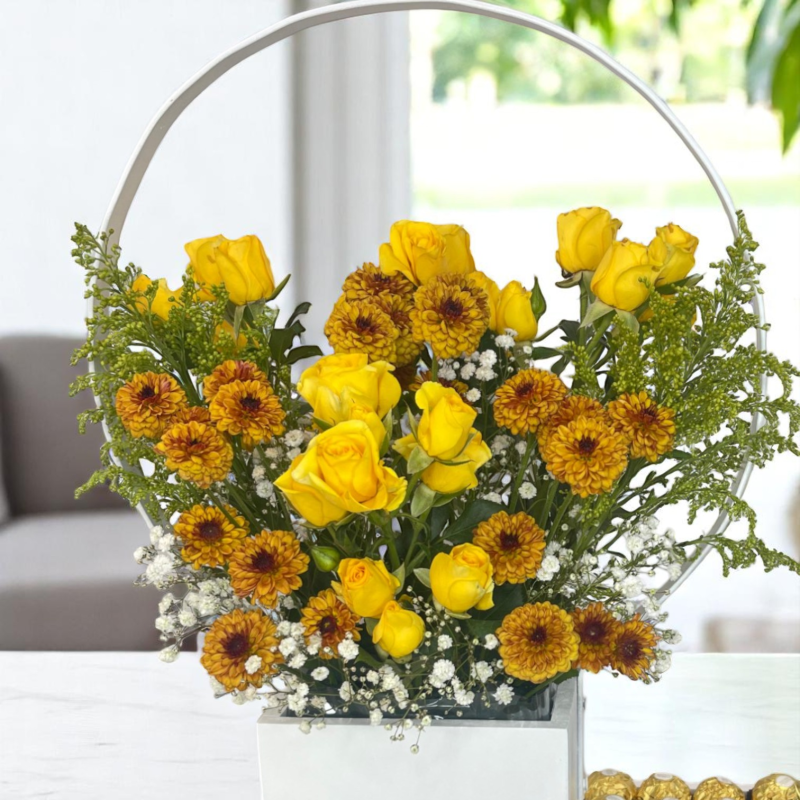 Fresh Bloom Get Well Soon Basket – الحمدلله على السلامة
