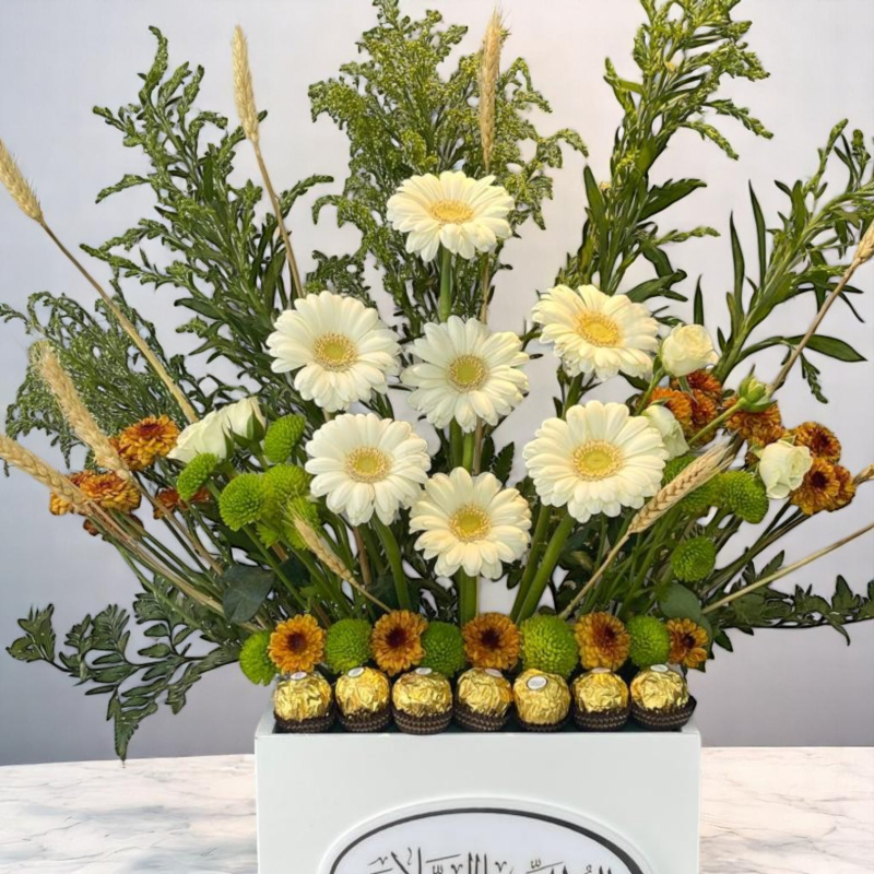 Graceful Recovery Floral Arrangement with Chocolates – الحمدلله على السلامة - Image 2